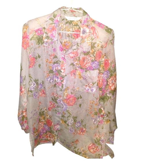 Lifer Tokyo Tops Lifer Tokyo Floral Sheer Shirt Poshmark